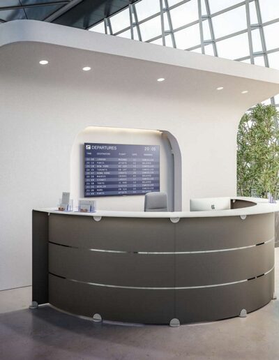 Banque d'accueil Quadrifoglio Reception Glass 07