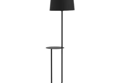Lampadaire noir avec tablette intégrée