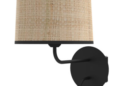 Lampe murale rotin noir design