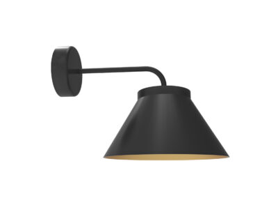 Lampe murale noire avec intérieur doré