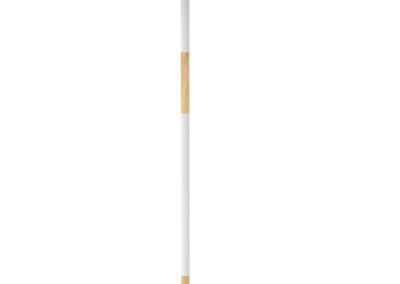 Lampadaire blanc et bois