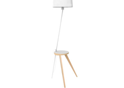 Lampada da terra con tavolino.