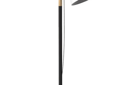 Lampada da terra in legno e metallo