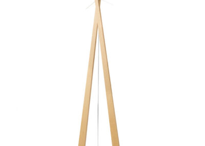 Lampadaire bois et abat-jour blanc